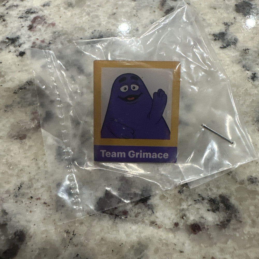 McDonald's Team Grimace Fast Food Employee Lapel Hat Pin NOS New 2023